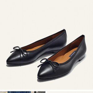 Margaux The Pointe Flat, Black Leather, Size 5.5 Narrow